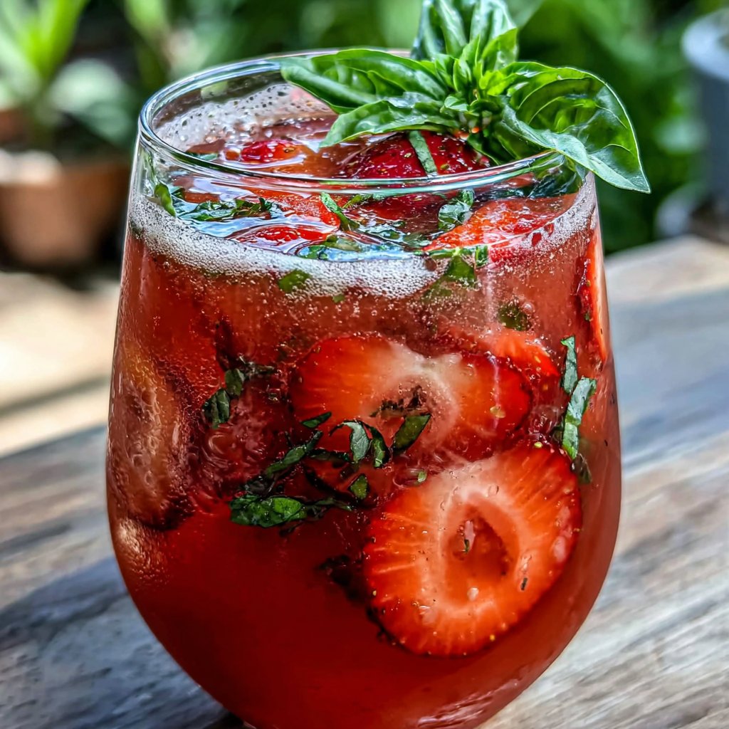Strawberry Basil Infused Lemonade