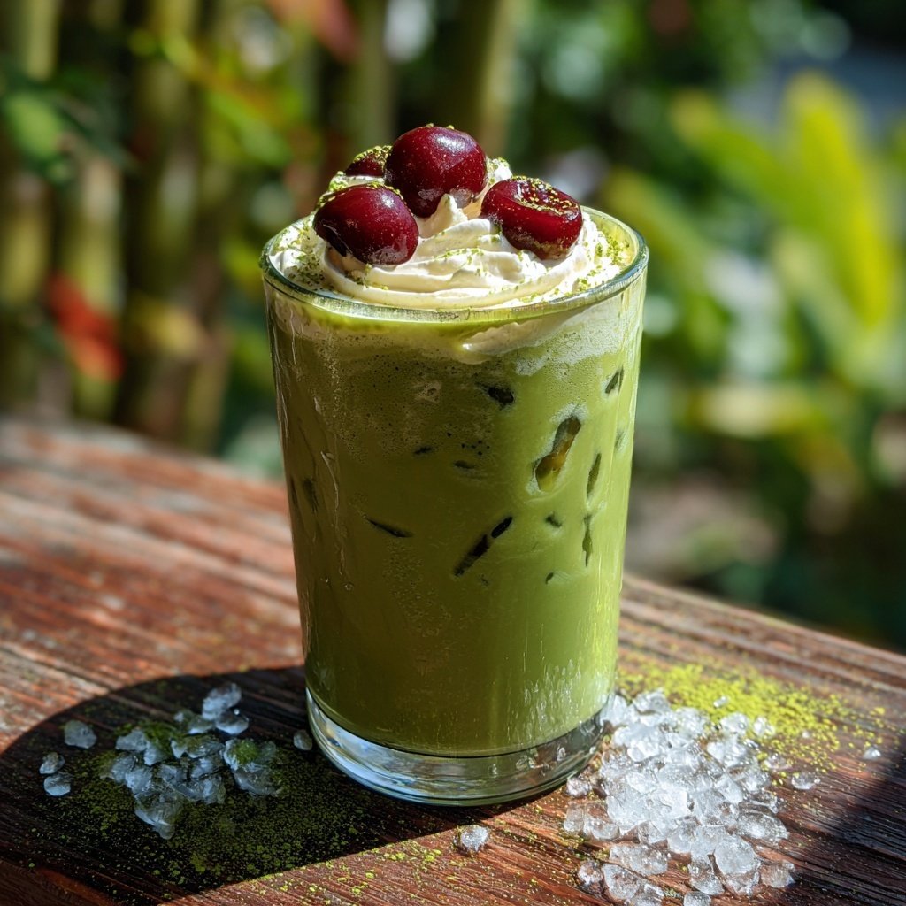 Cherry Vanilla Iced Matcha