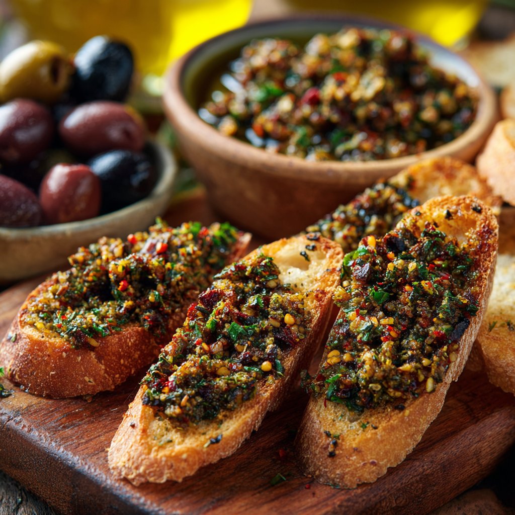 Olive Tapenade with Crunchy Bread